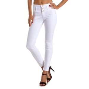 Charlotte Russe High Waisted White Jeans Size 12